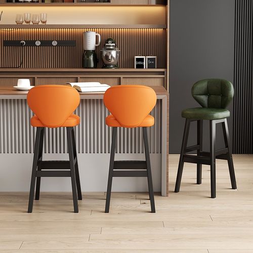 吧台椅家用现代简约岛台高脚凳子靠背高脚椅前台收银美式吧凳轻奢