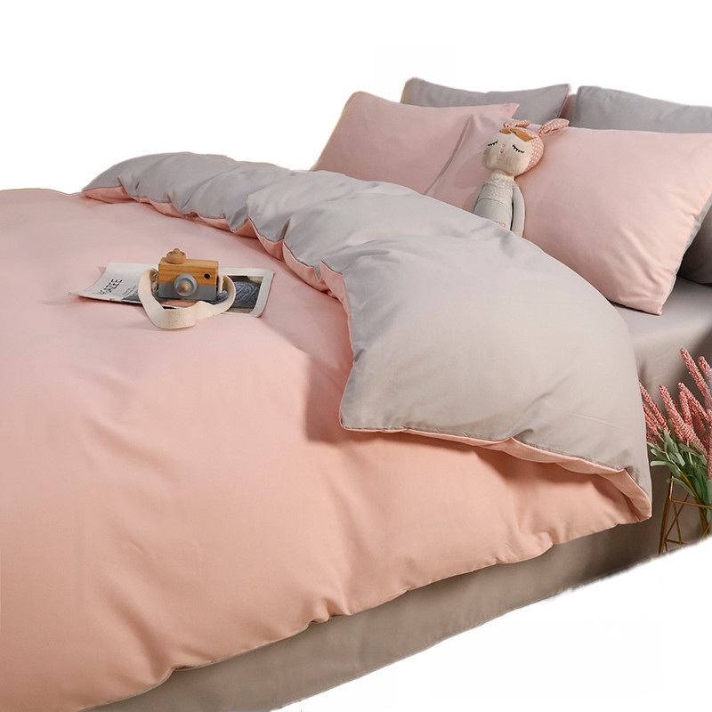女生四件套夏季水洗棉床单被套三件套床上用品宿舍单人床被罩被单