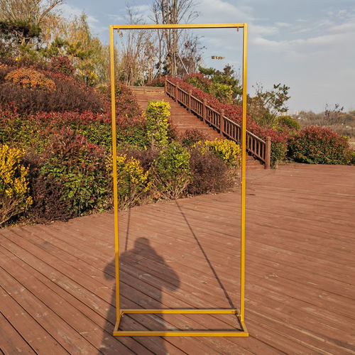 新款婚庆道具铁艺拱门铁架子户外婚礼摆件迎宾区装饰水牌指示牌架