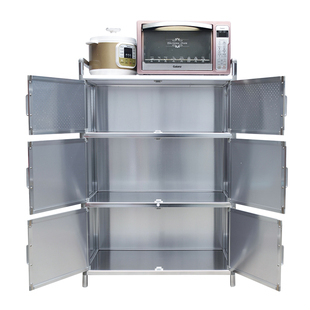 加高拉丝不锈钢橱柜碗柜家用厨房柜子简易煤气灶台柜储物置物柜