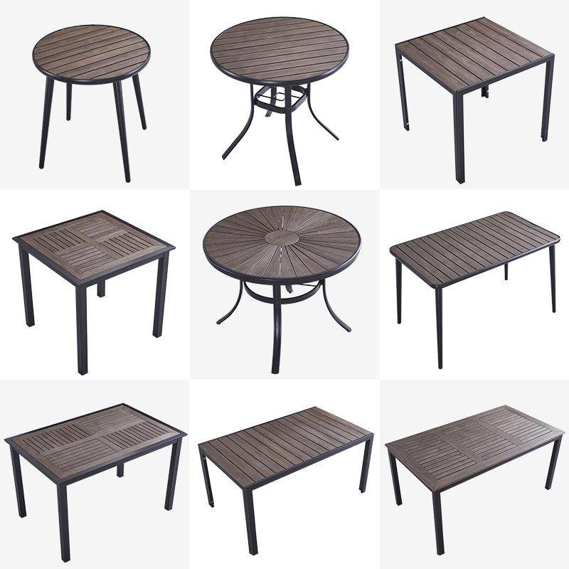 户外桌椅组合休闲咖啡厅奶茶店室外阳台庭院露台花园防腐塑木长桌