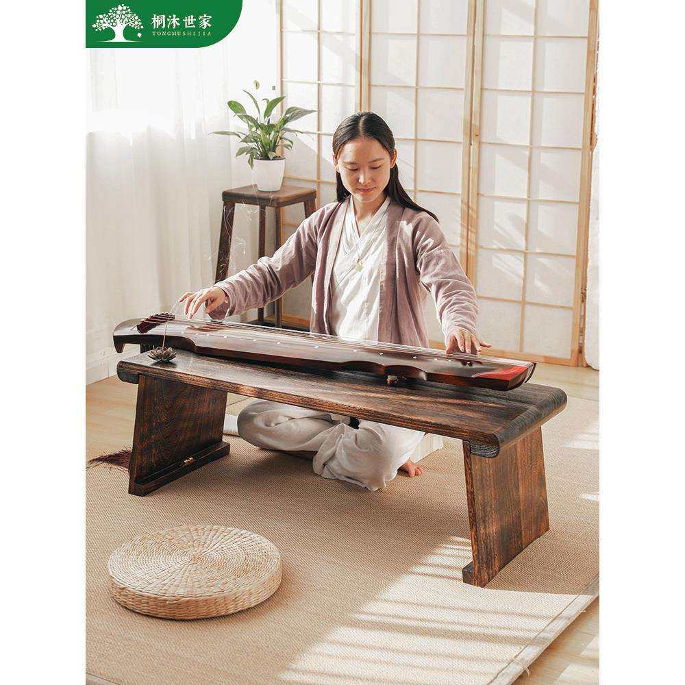 可折叠桐木古琴桌凳便携式禅意琴台古筝桌新中式国学桌共鸣矮琴桌