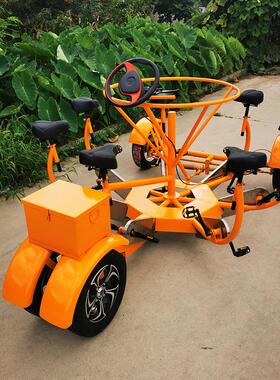 多人脚踏游览车7人骑行观光摆渡自行车Party Bike派对会议自行车