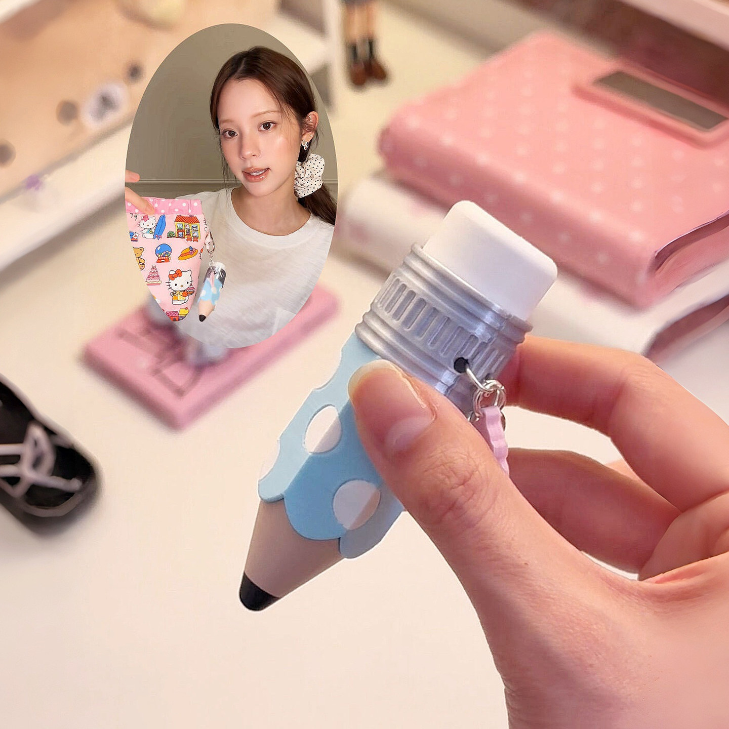 欧阳娜娜同款波点解压笔包包挂件包挂件