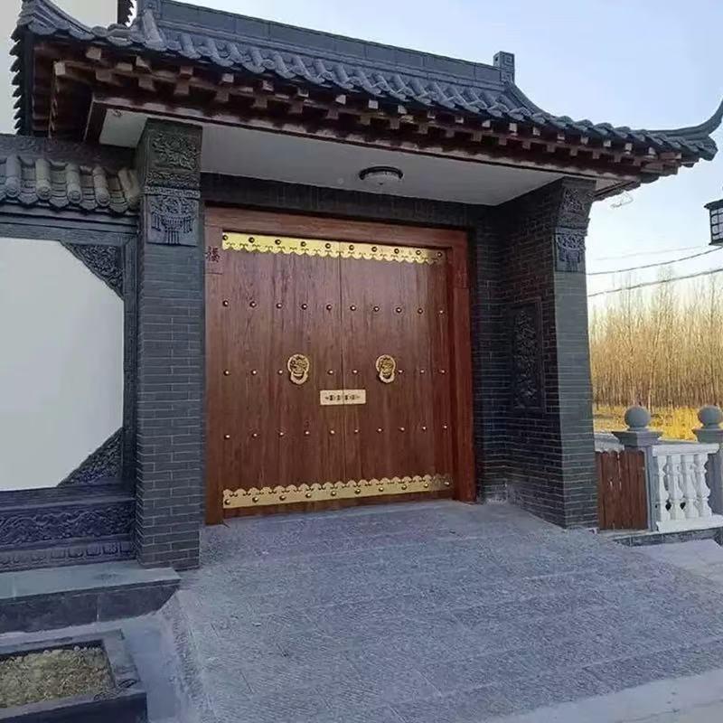 榆木大门仿古别墅庭实木老大门进院村户门农NTZ外院大门