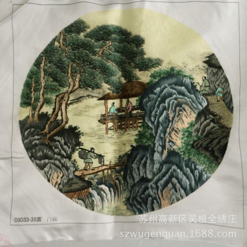 新款BMXP-05苏绣画绣片饰客厅书办公室装画苏州手工刺绣房山水生