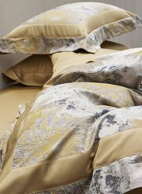 顶阶艺术160支织30730床大提花匹四马棉件套花卉纯棉被套全棉色上