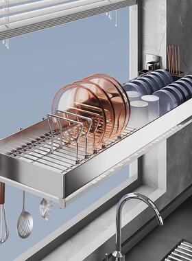 30不锈钢窗台窗4WTT户壁挂式水水槽置物架碗盘碗碟碗筷沥架放收纳