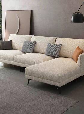 新款棉麻布位沙发小户型代简约艺客厅三人直69514排防猫现抓可拆