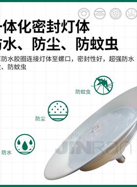 工矿灯灯LED感应三防OUS飞灯功e碟27螺口泡超亮工厂仓库厂房灯大