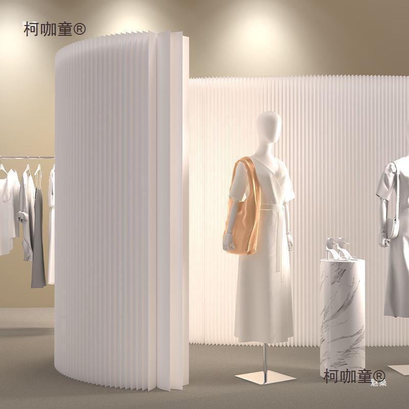 墙纸隔白色纸墙屏背风公室分隔板办可折叠屏风挡柯咖童板直播间麦