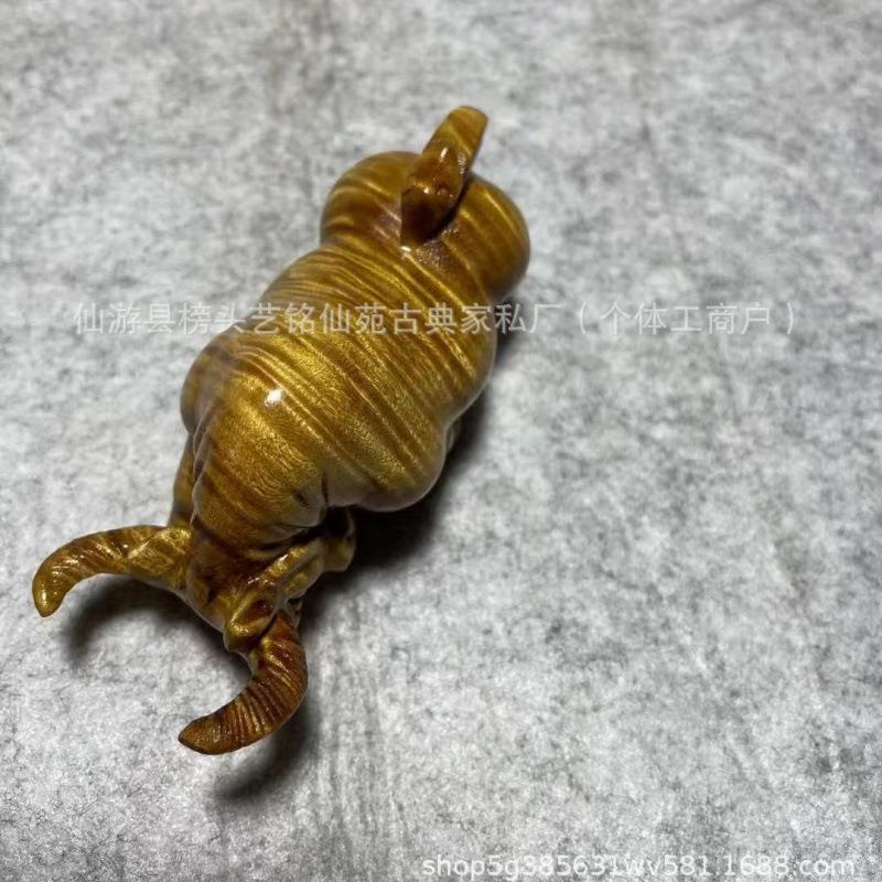 仙艺铭苑金丝LGF楠木斗牛满水波肖纹生牛玩手把文件新款桌面摆件