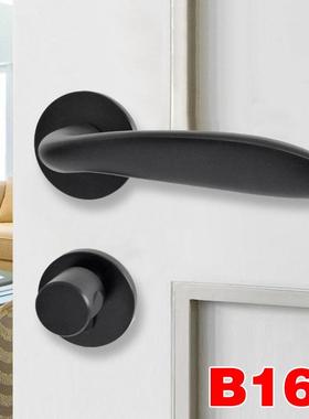 现代简体约72磁锁室内房门分锁黑色太空铝门锁5DDO8体锁执手吸锁