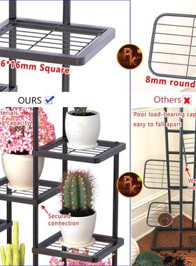 花架子13396简客厅阳台多植物架花多层肉盆景陈列架铁艺落地盆约