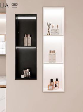 304不坑锈钢壁龛嵌入卫生式间壁小壁柜浴OLT室置物架层隔分板壁