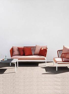 户院外休闲家具藤制沙发组露天客阳台藤编椅样板房庭花合90948园