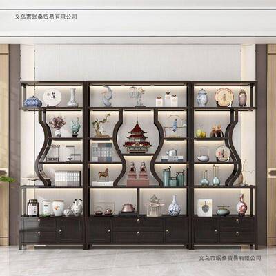 款博古新架新中式办公室柜靠茶墙客厅茶子桌ORD具置物架