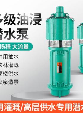 Q农D多级水泵家用220v高潜扬程浸54244式小老油鼠深井泵用灌溉水