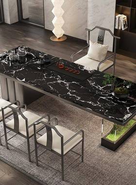 奢岩板茶桌椅组合29948办公现室接待代家感茶台轻客厅用泡茶几一