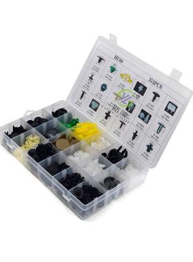 353pcs用汽车顶棚保6险杠轮眉自攻AGB螺丝底座流水通条扣盒装卡HE