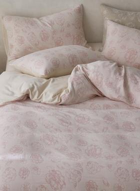 四件三76093层约高套端纱纯棉床笠款套全棉床上被三件套床单简轻