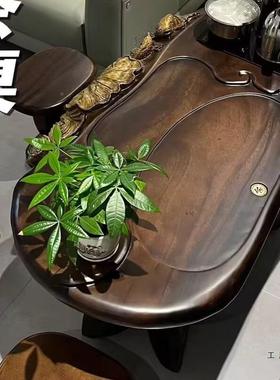 胡梨桃EHN木根雕茶实木雕茶几整体树根茶桌原木树头刻花木树台桩