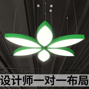 办叶公室组健身房超市商场走廊过道工业风吊灯超市形OBR灯子合吊