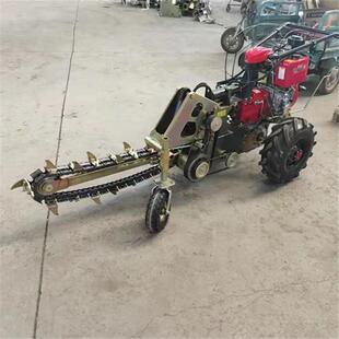 果园挖沟机5双导向轮链开沟TPB机1米深30宽91柴油机小型手扶条挖