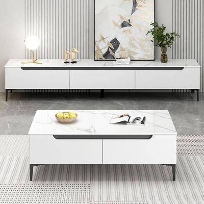 3YV电视柜简现代家5用客厅茶几组约合小型20岩25年新款落地板SLX-