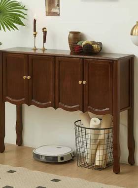 美式AVE木玄关古收纳简约客厅餐边柜置物入户门厅复过实装道饰柜