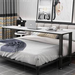 TIN床桌可移动床边懒人电脑床上跨小桌桌子长条书窄桌意式 岩板桌