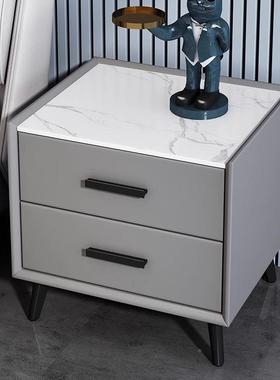 实木轻奢用床头柜约现家卧20752代室迷你岩板50简cm