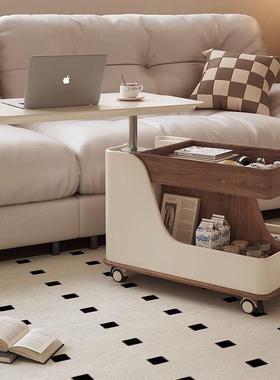 现代简约厅升ZER茶几小户型客边可移动沙发几家用多功能推降车小