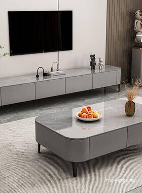 岩板电地视柜茶几组合现代简约客厅软茶包柜小户型家意式落95743