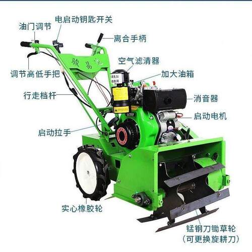 2025电启款动柴油除草机四驱微耕机农用果园耕农LBW开田锄草旋松