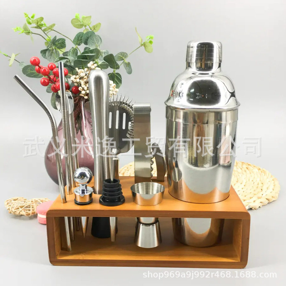 不锈钢13件鸡尾酒调酒器套装