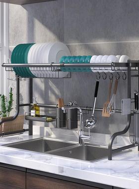 黑色不EHO锈钢厨置物架电商槽优选热销伸60~96cm缩水沥水房架