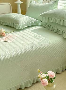 新单款水洗棉21147床三件套加厚夹床双人家用榻盖榻棉米床褥垫四