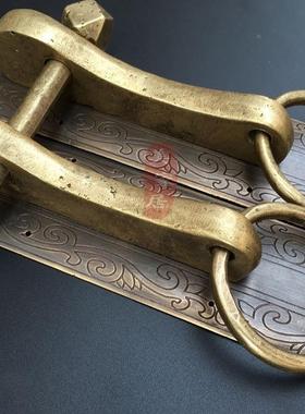 中式筑仿古大门直拉手家刻具柜门五金铜65226配件古建装条饰花门