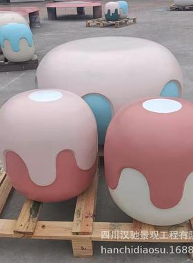 璃钢坐凳外户景观独凳椅子摆件玻玻璃钢工艺品彩色86115凳单独椅