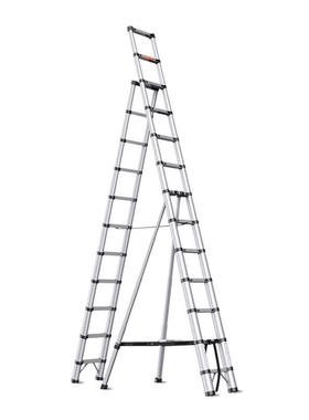 铝合金别墅伸缩升降梯子家用高加厚56047工梯子人字梯5米梯6米程