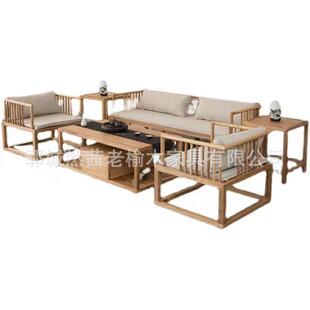 新中式老榆户木具沙发仿古42505床小型实木家老门板罗汉床推拉床