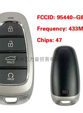 适用于2022现代 Azera 4键智能卡钥匙 433MHz 95440-G8150 47CHIP