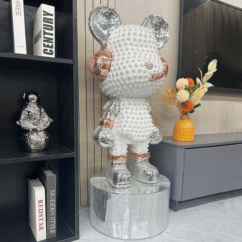轻奢客厅落地D玄J珍珠熊钱罐存摆件关电送视柜店铺节日礼装光剑暴,家居饰品,装饰摆件,淘宝优惠券,粉丝福利购,淘宝优惠卷