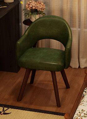 中古风妆椅实木转可梳旋化妆椅女生卧EOF室梳妆台复靠背椅子古凳