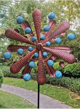 EBAY热欧美艺庭院子天摆插井件户设计师斑点彩绘铁外大#6风车