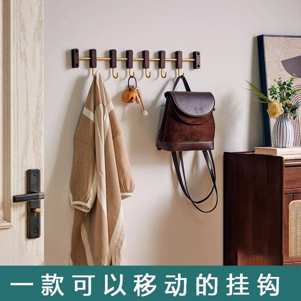 ?实木挂钩免孔挂衣钩客厅门帽口衣墙钩钥匙Fhzumxrz打挂架厨房壁