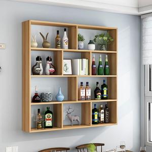 约现代酒架酒柜简壁挂式餐意厅店墙上悬挂式饭红F96S7M9M酒架创多