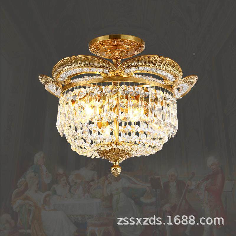 法式卧室吸顶全客道铜水晶灯浪漫53431温馨厅灯餐厅灯欧式别墅书,家装灯饰光源,客厅吸顶灯,淘宝优惠券,粉丝福利购,淘宝优惠卷