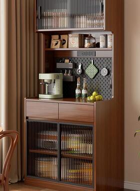中古风实木餐边茶水F79MJ7H6柜酒柜靠储墙一体小型家用客户柜厅厨